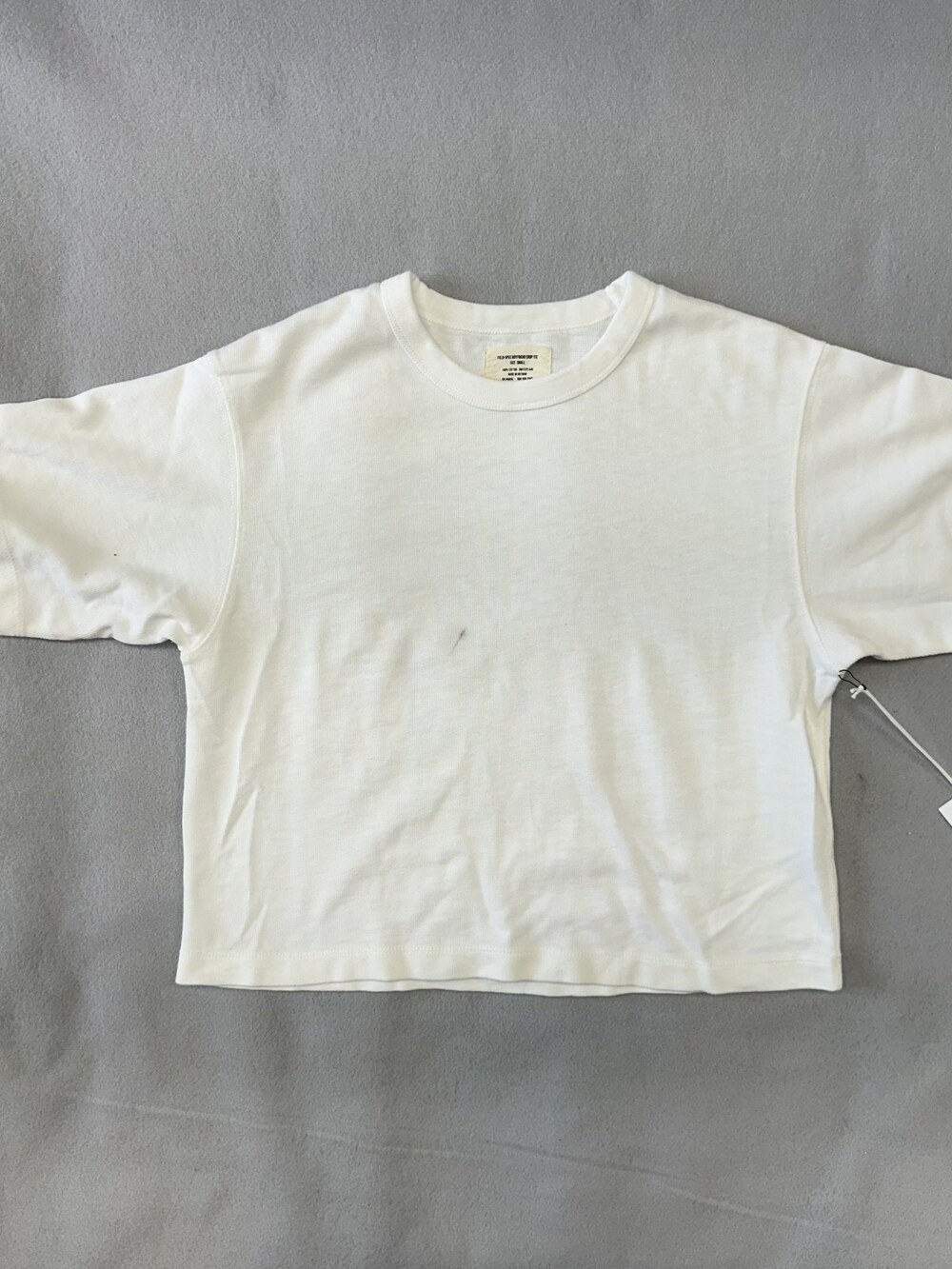 Buck Mason Women's White Field-Spec Boyfriend Crop Tee Sz S MSRP 55 [DA23]